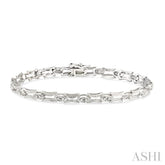 1/3 Ctw Marquise Shape Single Cut Diamond Link Bracelet in 10K White Gold