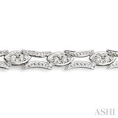 1/3 Ctw Marquise Shape Single Cut Diamond Link Bracelet in 10K White Gold 1/3 Ctw Marquise Shape Single Cut Diamond Link Bracelet in 10K White Gold