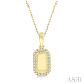 1/10 Ctw Round Cut Diamond Tag Pendant With Chain in 10K Yellow Gold