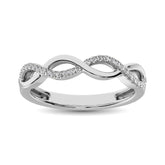 10K White Gold 1/10 Ct.Tw. Diamond Fashion Band