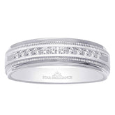 14K White Gold 1 Ct.Tw. Diamond Mens Machine Band