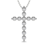 14K White Gold 1/5 Ct.Tw.Diamond Cross Pendant