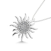 10K White Gold 1/10 Ct.Tw.Diamond Sun Pendant