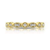 14K Yellow Gold 1/8 Ct.Tw.Diamond Stackable Band