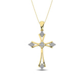 Gothic Style Diamond 1/5 Ct.Tw Cross Pendant in 10K Yellow Gold