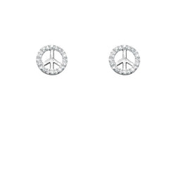 Sterling Silver Small CZ "Peace" Earrings Sterling Silver Small CZ "Peace" Earrings