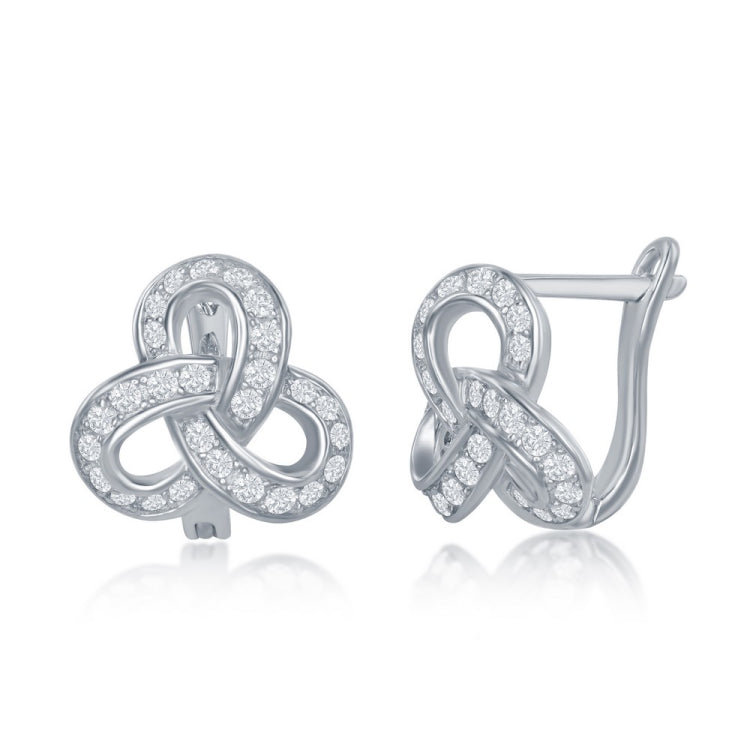 Sterling Silver CZ Knot Earrings Sterling Silver CZ Knot Earrings