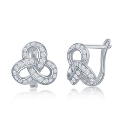 Sterling Silver CZ Knot Earrings Sterling Silver CZ Knot Earrings