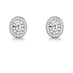 Sterling Silver Oval Micro Pave Stud Earrings Sterling Silver Oval Micro Pave Stud Earrings