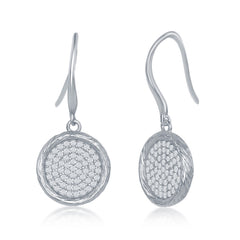 Sterling Silver Round Disc CZ Earrings Sterling Silver Round Disc CZ Earrings