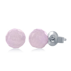 Sterling Silver Round Faceted "Amethyst" 6MM Stud Earrings Sterling Silver Round Faceted "Amethyst" 6MM Stud Earrings