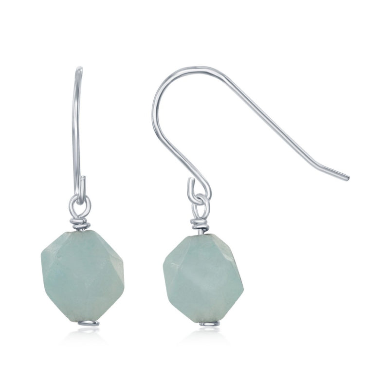 Sterling Silver "Amazonite" 8MM Rock Earrings Sterling Silver "Amazonite" 8MM Rock Earrings