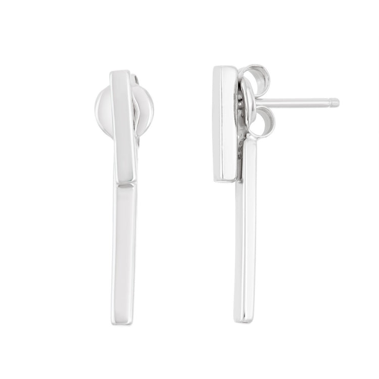 Sterling Silver Front Small Bar and Back Long Bar Earrings Sterling Silver Front Small Bar and Back Long Bar Earrings