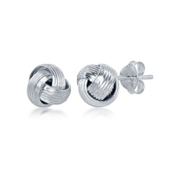 Sterling Silver Designed Love Knot Stud Earrings Sterling Silver Designed Love Knot Stud Earrings