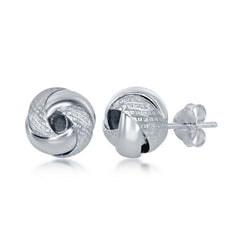 Sterling Silver Textured Love Knot Stud Earrings Sterling Silver Textured Love Knot Stud Earrings