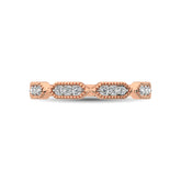 Beaded Style Band set with 1/6 Ctw Diamond in 14K Rose Gold