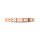 14K Rose Gold 1/4 Ct.Tw. Diamond Straight Buggete Stackable Band