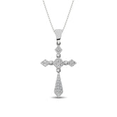 14K White Gold 1/5 Ct.Tw. Diamond Cross Pendant