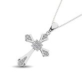 14K White Gold 1/6 Ct.Tw. Diamond Cross Pendant