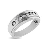 10K White Gold 1/10 Ct.Tw. Diamond Illusion Mens Band