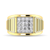 10K Yellow Gold 1 Ct.Tw. Diamond Mens Fashion Ring