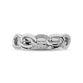 14K White Gold 1/6 Ct.Tw. Diamond Interlinked Annivesary Band