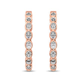 10K Rose Gold 1/3 Ct.Tw. Diamond Hoop Earrings
