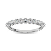 14K White Gold Diamond 3/4 Ct.Tw. 9 Stone Anniversary Band
