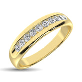 14K Yellow Gold Diamond 1/4 Ct.Tw. Men's Machine Band