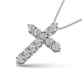 10K White Gold 1/10 Ct.Tw.Diamond Cross Pendant