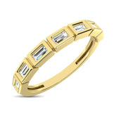 14K Yellow Gold 1/4 Ct.Tw. Diamond Straight Buggete Stackable Band