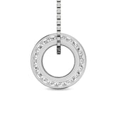 Diamond 1/4 Ct.Tw. Round and Baguette Fashion Pendant in 10K White Gold