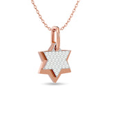 Diamond 1/6 ct tw Round Cut Star Pendant in 10K Rose Gold