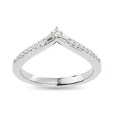10KT WHITE GOLD 1/6CT TW DIAMOND CHEVRON BAND