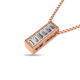 Diamond 1/20 Ct.Tw. Round and Baguette Fashion Pendant in 10K Rose Gold