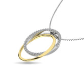 Diamond 1/6 ct tw Oval Shape Pendant in 14K Two Tone Gold