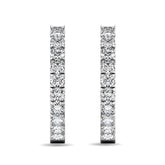 Diamond 5/8 ct tw Hoop Earrings in 10K White Gold