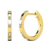 Diamond 1/10 ct tw Hoop Earrings in 10K Yellow Gold