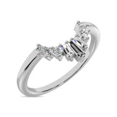 Diamond 1/6 ct tw Round and Baguette Fashion Ring in 10K White Gold
