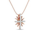 Diamond 1/8 ct tw Sun Necklace in 10K Rose Gold