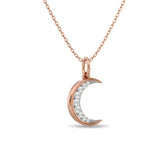 Diamond 1/8 ct tw Moon Pendant in 10K Rose Gold