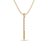 Diamond 1/10 Ct.Tw. Straight Baguette Bar Pendant in 10K Yellow Gold
