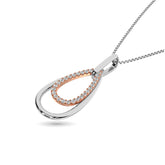 Diamond 1/8 ct tw Fashion Pendant in 10K White and Rose Gold