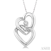 1/20 Ctw Round Cut Diamond Pendant in 10K White Gold with Chain