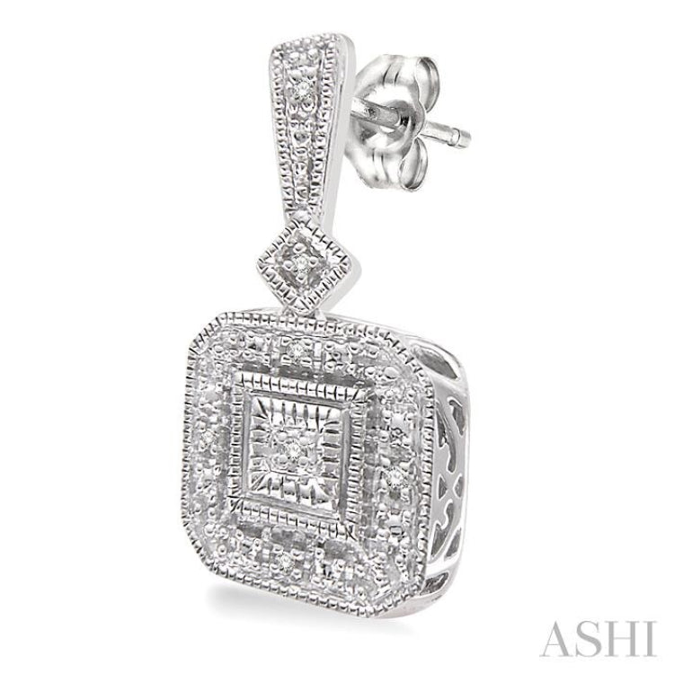 1/20 ctw Single Cut Diamond Vintage Earrings in Sterling Silver 1/20 ctw Single Cut Diamond Vintage Earrings in Sterling Silver