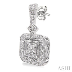 1/20 ctw Single Cut Diamond Vintage Earrings in Sterling Silver 1/20 ctw Single Cut Diamond Vintage Earrings in Sterling Silver