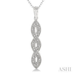 1/20 Ctw Round Cut Diamond Infinity Pendant in Sterling Silver with Chain 1/20 Ctw Round Cut Diamond Infinity Pendant in Sterling Silver with Chain