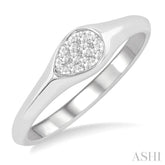 1/10 Ctw Pear Shape Lovebright Diamond Ring in 14K White Gold