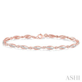 1/3 Ctw Round Cut Diamond Marquise Fashion Bracelet in 10K Rose Gold