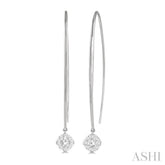 1/2 Ctw Cushion Shape Lovebright Round Cut Diamond Earring in 14K White Gold
